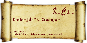 Kaderják Csongor névjegykártya