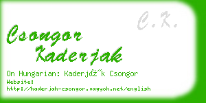 csongor kaderjak business card